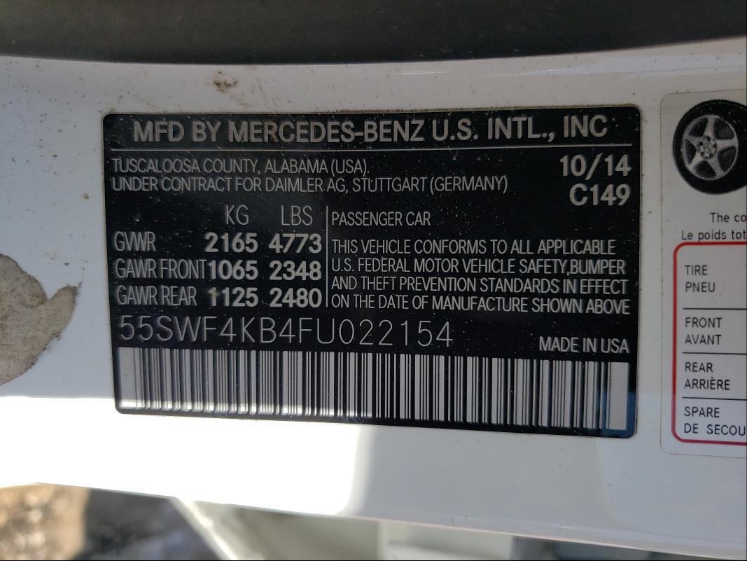 Photo 9 VIN: 55SWF4KB4FU022154 - MERCEDES-BENZ C 300 4MAT 