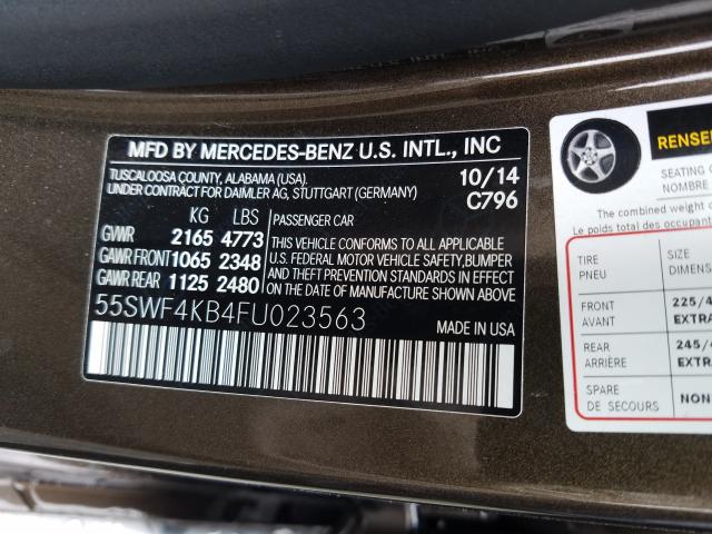 Photo 9 VIN: 55SWF4KB4FU023563 - MERCEDES-BENZ C 300 4MAT 