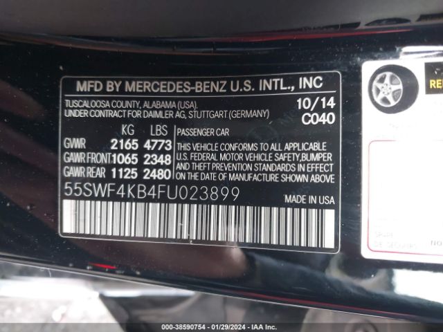 Photo 8 VIN: 55SWF4KB4FU023899 - MERCEDES-BENZ C 300 