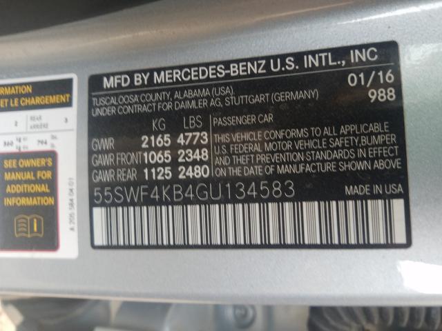 Photo 9 VIN: 55SWF4KB4GU134583 - MERCEDES-BENZ C 300 4MAT 