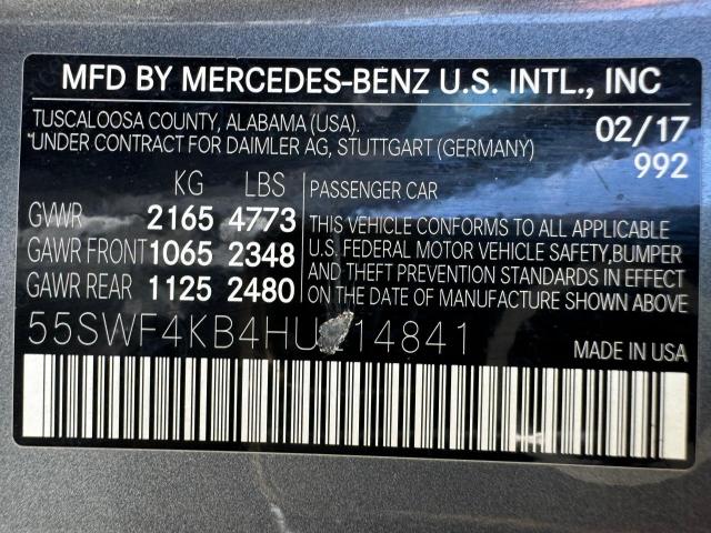 Photo 14 VIN: 55SWF4KB4HU214841 - MERCEDES-BENZ C 300 4MAT 