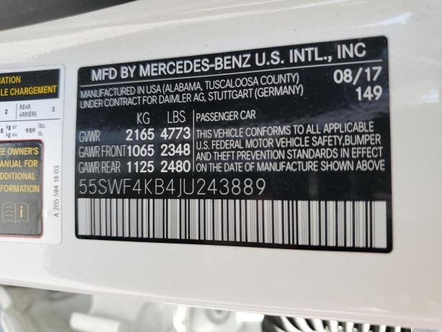 Photo 11 VIN: 55SWF4KB4JU243889 - MERCEDES-BENZ C 300 4MAT 