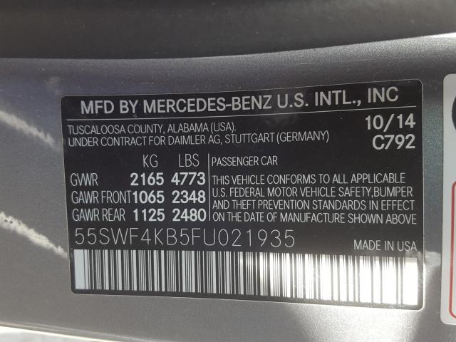 Photo 9 VIN: 55SWF4KB5FU021935 - MERCEDES-BENZ C 300 4MAT 