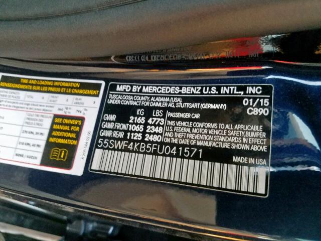 Photo 9 VIN: 55SWF4KB5FU041571 - MERCEDES-BENZ C 300 4MAT 