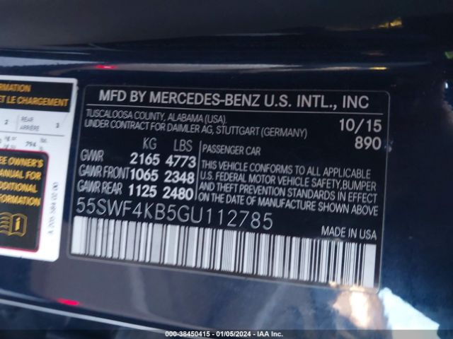 Photo 8 VIN: 55SWF4KB5GU112785 - MERCEDES-BENZ C 300 