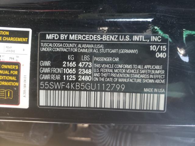 Photo 9 VIN: 55SWF4KB5GU112799 - MERCEDES-BENZ C 300 4MAT 