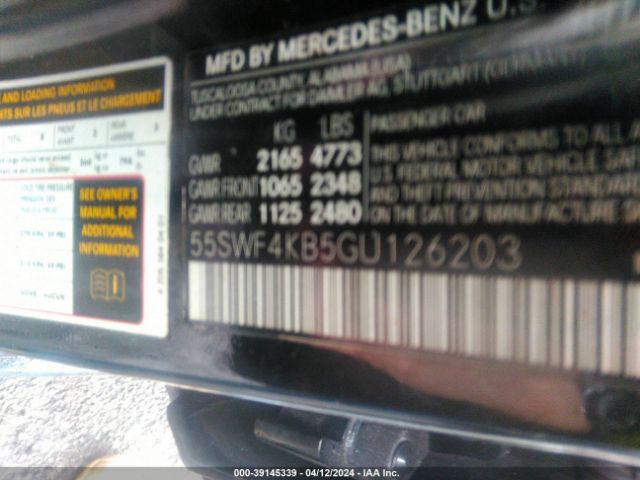 Photo 8 VIN: 55SWF4KB5GU126203 - MERCEDES-BENZ C 300 