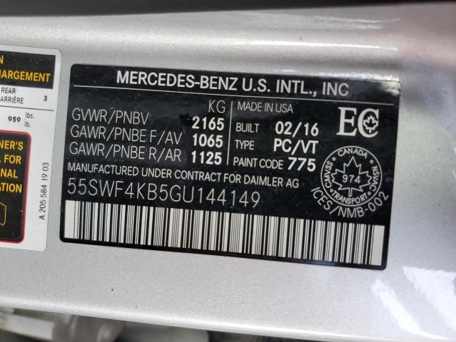 Photo 12 VIN: 55SWF4KB5GU144149 - MERCEDES-BENZ C 300 4MAT 