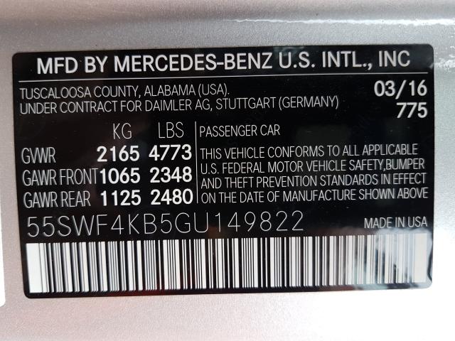 Photo 9 VIN: 55SWF4KB5GU149822 - MERCEDES-BENZ C 300 4MAT 