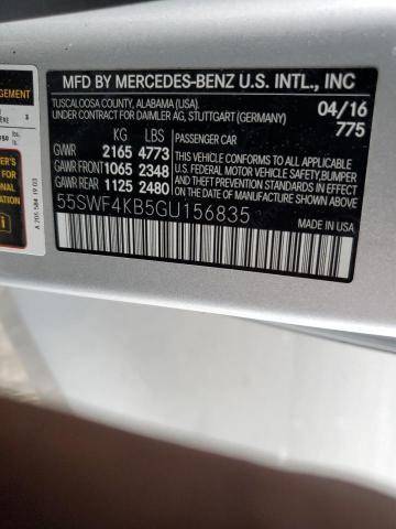 Photo 11 VIN: 55SWF4KB5GU156835 - MERCEDES-BENZ C 300 4MAT 