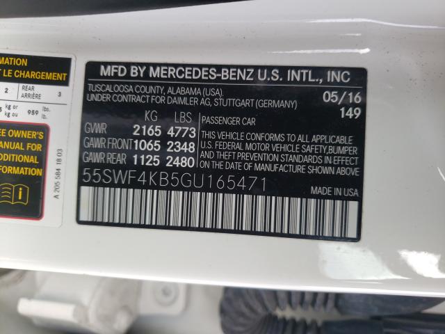 Photo 9 VIN: 55SWF4KB5GU165471 - MERCEDES-BENZ C 300 4MAT 