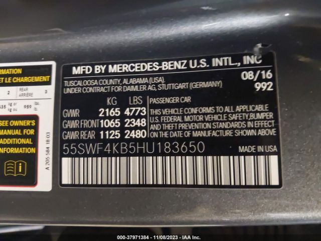 Photo 8 VIN: 55SWF4KB5HU183650 - MERCEDES-BENZ C 300 