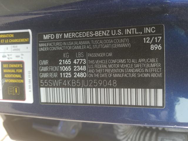 Photo 9 VIN: 55SWF4KB5JU259048 - MERCEDES-BENZ C 300 4MAT 