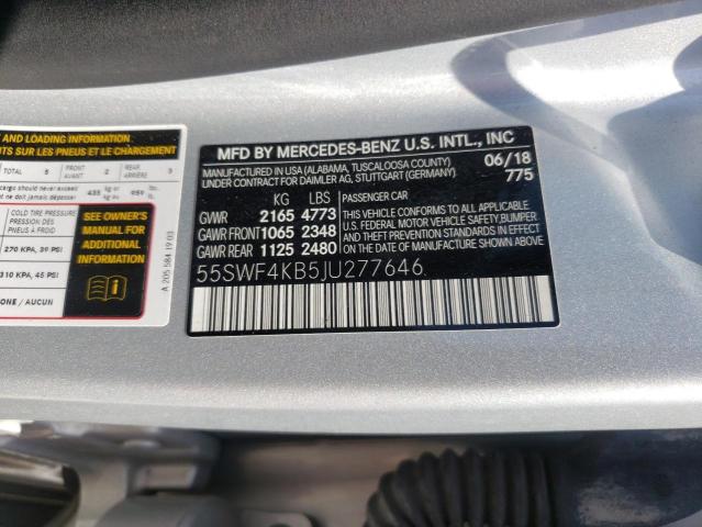 Photo 11 VIN: 55SWF4KB5JU277646 - MERCEDES-BENZ C 300 4MAT 