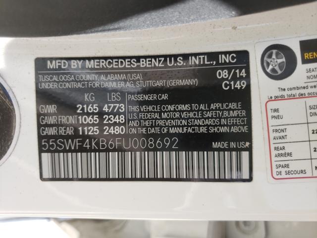 Photo 9 VIN: 55SWF4KB6FU008692 - MERCEDES-BENZ C 300 4MAT 