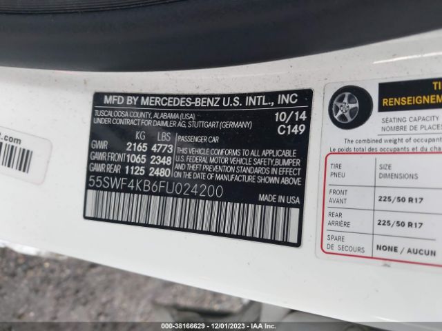 Photo 8 VIN: 55SWF4KB6FU024200 - MERCEDES-BENZ C 300 