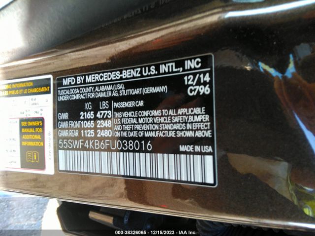 Photo 8 VIN: 55SWF4KB6FU038016 - MERCEDES-BENZ C 300 