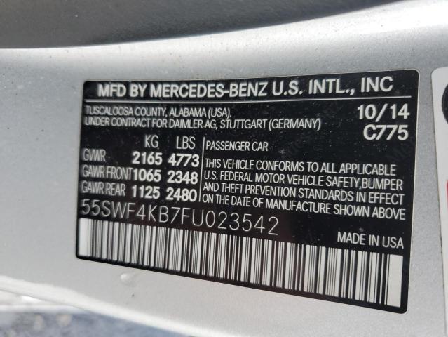 Photo 12 VIN: 55SWF4KB7FU023542 - MERCEDES-BENZ C-CLASS 