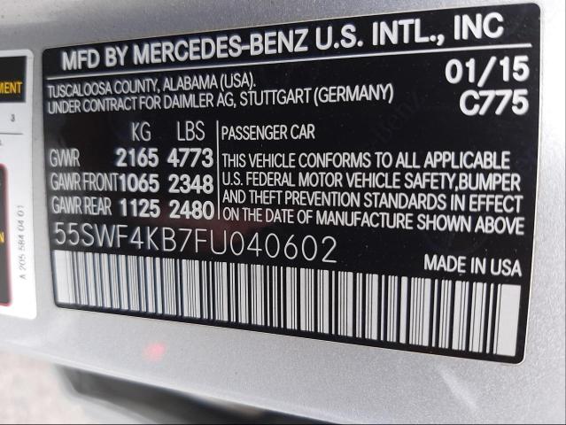 Photo 9 VIN: 55SWF4KB7FU040602 - MERCEDES-BENZ C 300 4MAT 