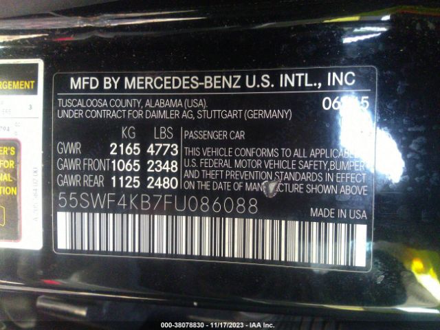 Photo 8 VIN: 55SWF4KB7FU086088 - MERCEDES-BENZ C 300 