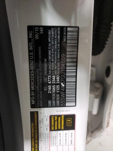 Photo 9 VIN: 55SWF4KB7GU104509 - MERCEDES-BENZ C 300 4MAT 