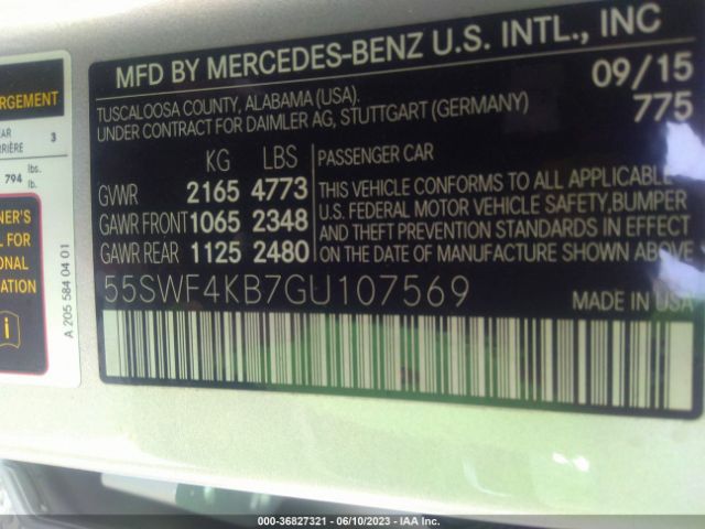 Photo 8 VIN: 55SWF4KB7GU107569 - MERCEDES-BENZ C 300 