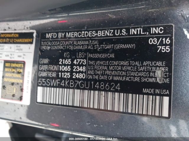 Photo 8 VIN: 55SWF4KB7GU148624 - MERCEDES-BENZ C 300 