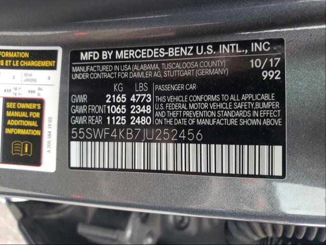 Photo 9 VIN: 55SWF4KB7JU252456 - MERCEDES-BENZ C 300 4MAT 