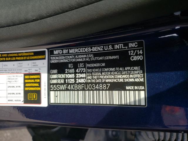 Photo 9 VIN: 55SWF4KB8FU034887 - MERCEDES-BENZ C 300 4MAT 