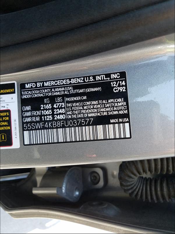 Photo 9 VIN: 55SWF4KB8FU037577 - MERCEDES-BENZ C 300 4MAT 