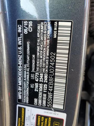 Photo 11 VIN: 55SWF4KB8FU074502 - MERCEDES-BENZ C 300 4MAT 