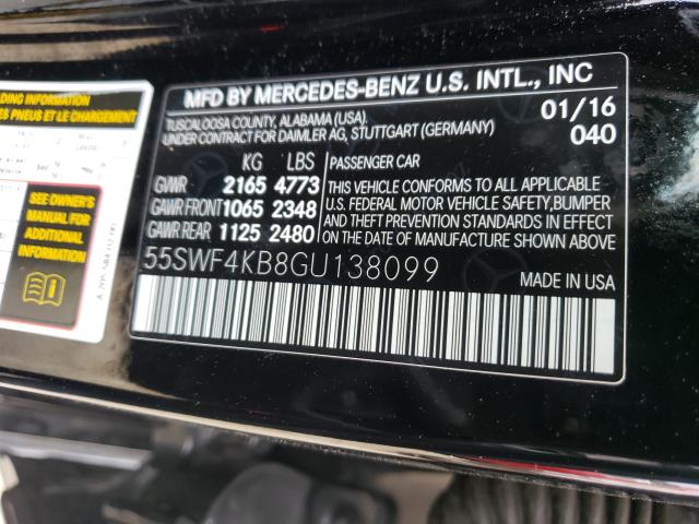 Photo 9 VIN: 55SWF4KB8GU138099 - MERCEDES-BENZ C 300 4MAT 