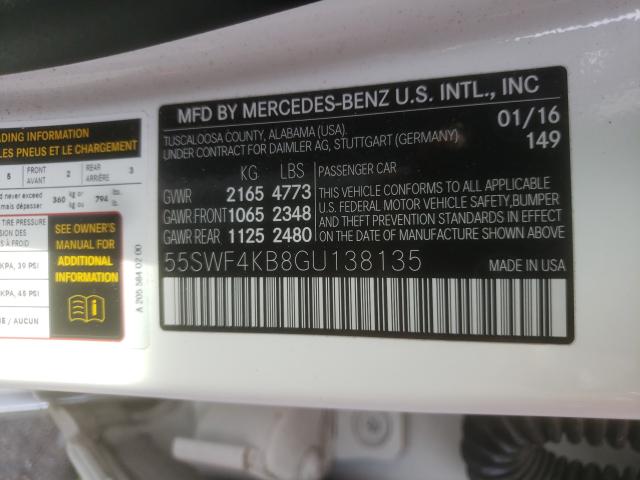 Photo 9 VIN: 55SWF4KB8GU138135 - MERCEDES-BENZ C 300 4MAT 