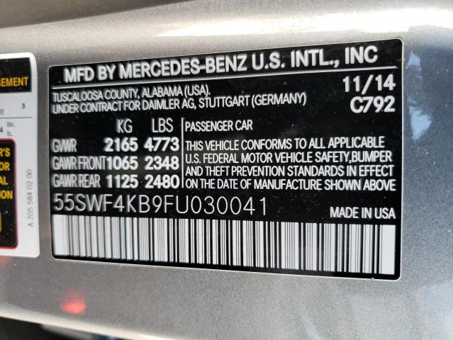 Photo 9 VIN: 55SWF4KB9FU030041 - MERCEDES-BENZ C CLASS 