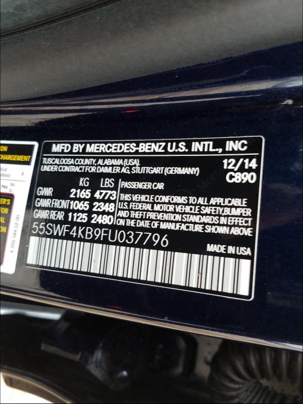 Photo 9 VIN: 55SWF4KB9FU037796 - MERCEDES-BENZ C 300 4MAT 