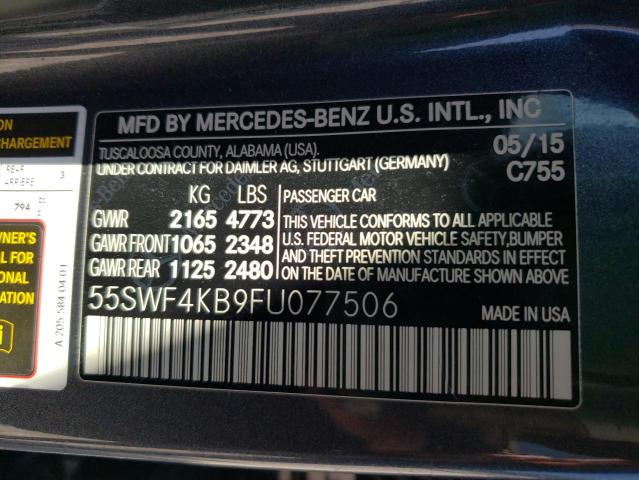 Photo 11 VIN: 55SWF4KB9FU077506 - MERCEDES-BENZ C 300 4MAT 