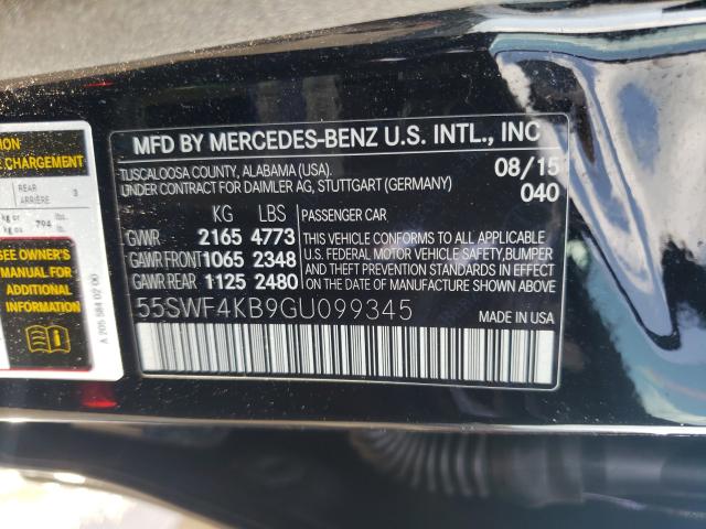 Photo 9 VIN: 55SWF4KB9GU099345 - MERCEDES-BENZ C-CLASS 