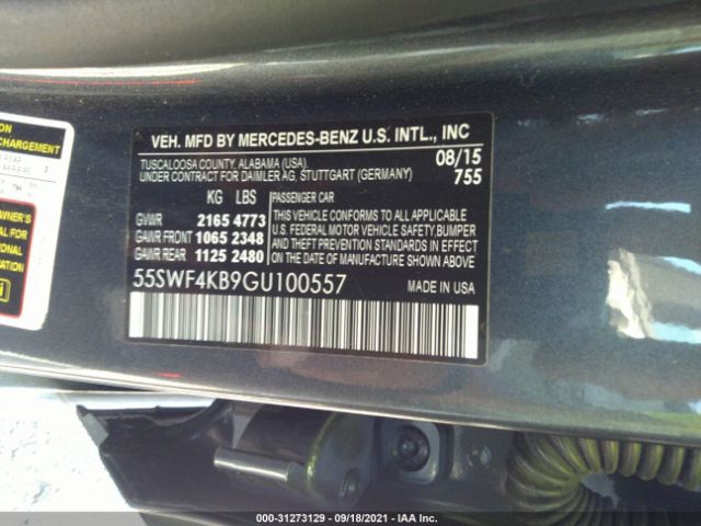 Photo 8 VIN: 55SWF4KB9GU100557 - MERCEDES-BENZ C-CLASS 