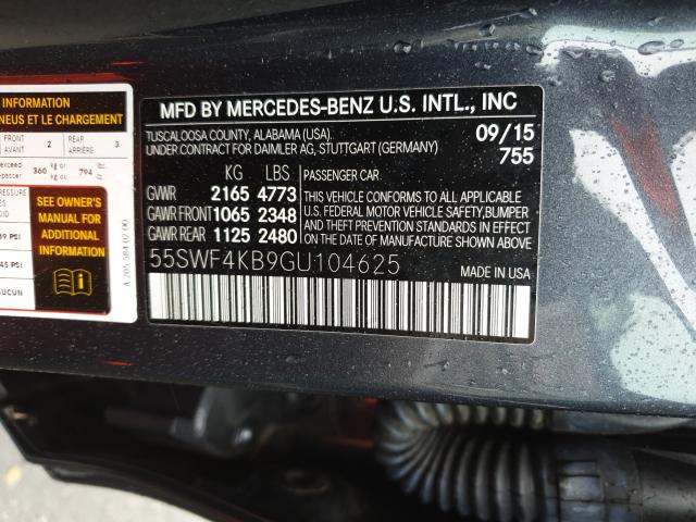 Photo 9 VIN: 55SWF4KB9GU104625 - MERCEDES-BENZ C 300 4MAT 