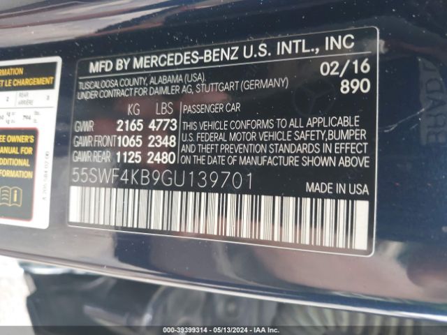 Photo 8 VIN: 55SWF4KB9GU139701 - MERCEDES-BENZ C 300 