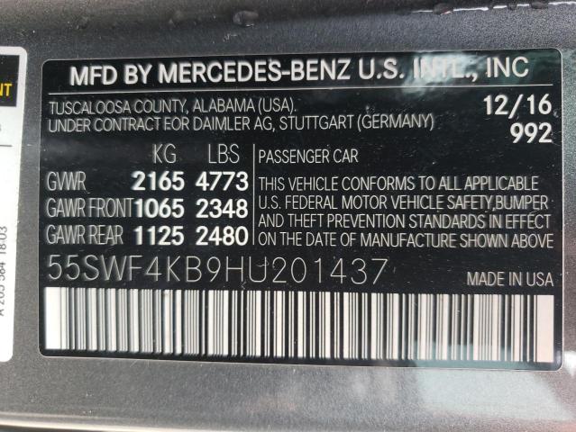 Photo 11 VIN: 55SWF4KB9HU201437 - MERCEDES-BENZ C 300 4MAT 