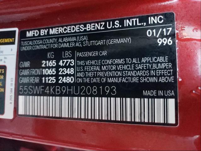 Photo 9 VIN: 55SWF4KB9HU208193 - MERCEDES-BENZ C 300 4MAT 