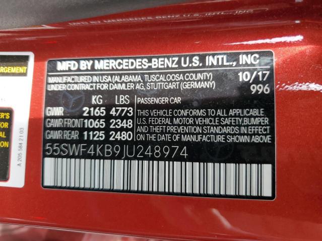 Photo 11 VIN: 55SWF4KB9JU248974 - MERCEDES-BENZ C 300 4MAT 