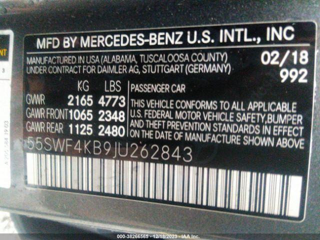 Photo 8 VIN: 55SWF4KB9JU262843 - MERCEDES-BENZ C 300 