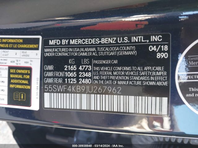 Photo 8 VIN: 55SWF4KB9JU267962 - MERCEDES-BENZ C 300 