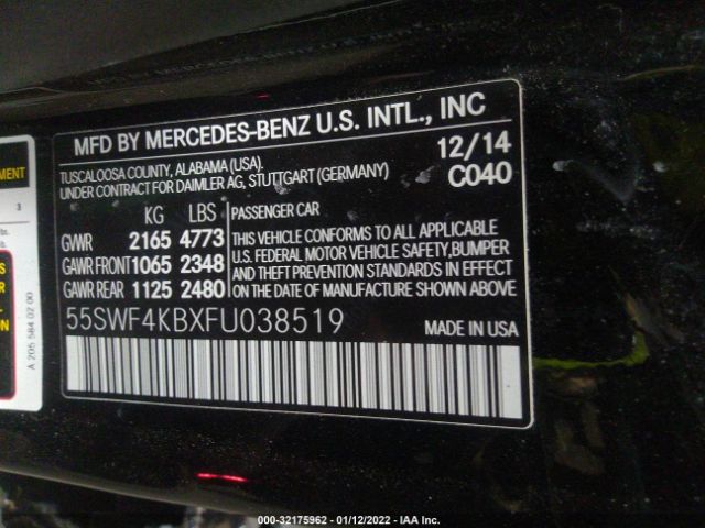 Photo 8 VIN: 55SWF4KBXFU038519 - MERCEDES-BENZ C-CLASS 