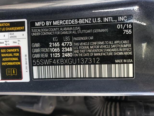 Photo 9 VIN: 55SWF4KBXGU137312 - MERCEDES-BENZ C 300 4MAT 