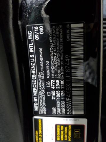 Photo 12 VIN: 55SWF4KBXHU187449 - MERCEDES-BENZ C 300 4MAT 