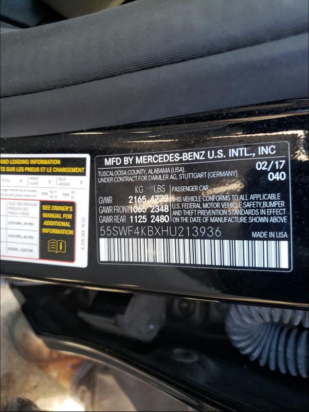 Photo 9 VIN: 55SWF4KBXHU213936 - MERCEDES-BENZ C 300 4MAT 