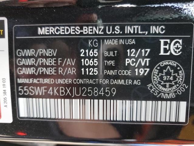 Photo 11 VIN: 55SWF4KBXJU258459 - MERCEDES-BENZ C 300 4MAT 